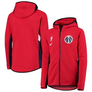 Washington Wizards Nike Red Team Logo Showtime Performance Raglan Full-Zip Hoodie