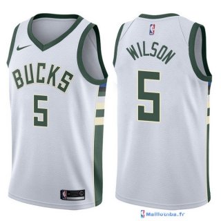 Maillot NBA Pas Cher Milwaukee Bucks D.J. Wilson 5 Blanc Association 2017/18