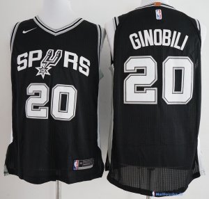 Maillot NBA Pas Cher San Antonio Spurs Manu Ginóbili 20 Noir Icon 2017/18