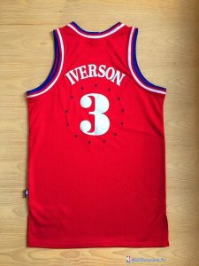 Maillot NBA Pas Cher Philadelphia Sixers Allen Iverson 3 64 Retro Rouge