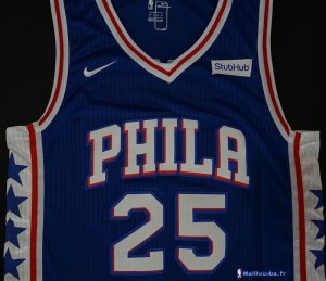 Maillot NBA Pas Cher Philadelphia Sixers Ben Simmons 25 Bleu 2017/18