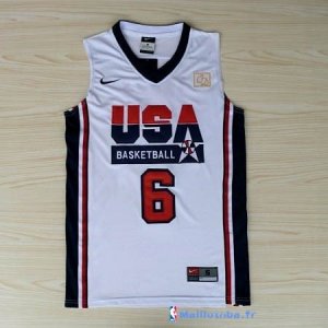 Maillot NBA Pas Cher USA 1992 James 6 Blanc