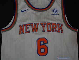 Maillot NBA Pas Cher New York Knicks Kristaps Porzingis 6 Blanc Association 2017/18