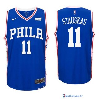 Maillot NBA Pas Cher Philadelphia Sixers Nik Stauskas 11 Bleu 2017/18