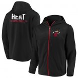 Miami Heat Fanatics Branded Black Iconic Defender Mission Performance Primary Logo Full-Zip Hoodie