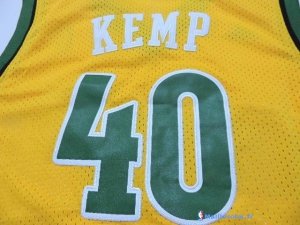Maillot NBA Pas Cher Seattle Supersonics Shawn Kemp 40 Jaune