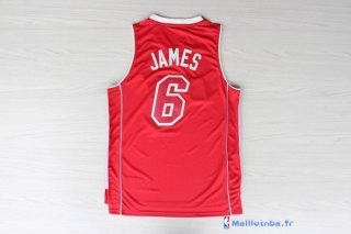 Maillot NBA Pas Cher Miami Heat LeBron James 6 Rouge