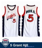 Maillot NBA Pas Cher USA 1996 Grant Hill 5 Blanc