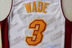 Maillot NBA Pas Cher Miami Heat Dwyane Wade 3 Blanc Or