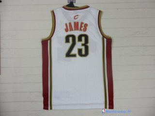 Maillot NBA Pas Cher Cleveland Cavaliers LeBron James 23 Retro Dentelle Blanc