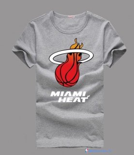 T-Shirt NBA Pas Cher Miami Heat Gris 1