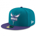 Bonnet NBA Charlotte Hornets New Era Teal Purple Official Team Color 2Tone 59FIFTY
