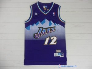 Maillot NBA Pas Cher Utah Jazz John Stockton 12 Pourpre