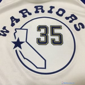 Maillot NBA Pas Cher Golden State Warriors Kevin Durant 35 Nike Retro Blanc 2017/18