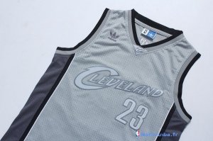 Maillot NBA Pas Cher Cleveland Cavaliers LeBron James 23 Gris Noir