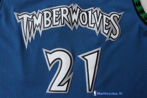 Maillot NBA Pas Cher Minnesota Timberwolves Kevin Garnett 21 Retro Bleu