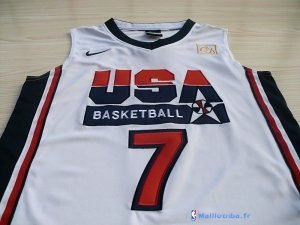 Maillot NBA Pas Cher USA 1992 Bird 7 Blanc