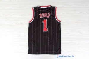 Maillot NBA Pas Cher Chicago Bulls Derrick Rose 1 Noir Bande