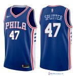 Maillot NBA Pas Cher Philadelphia Sixers Tiago Splitter 47 Bleu Icon 2017/18