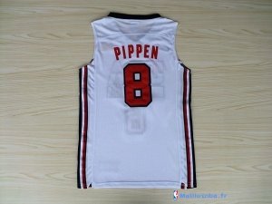 Maillot NBA Pas Cher USA 1992 Pippen 8 Blanc