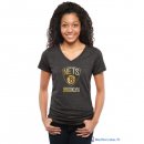 T-Shirt NBA Pas Cher Femme Brooklyn Nets Noir Or