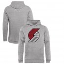 Portland Trail Blazers Fanatics Branded Heathered Gray Primary Logo Pullover Hoodie