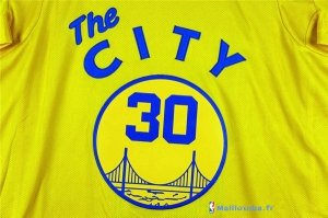 Maillot NBA Pas Cher Golden State Warriors Stephen Curry 30 City Jaune MC