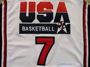 Maillot NBA Pas Cher USA 1992 Bird 7 Blanc