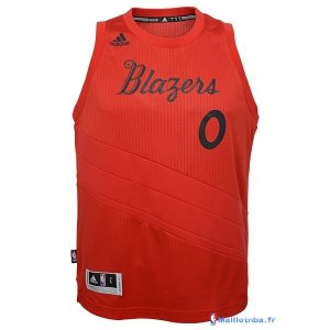 Maillot NBA Pas Cher Noël Portland Trail Blazers Damian Lillard 0 Rouge