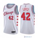 Maillot NBA Pas Cher Chicago Bulls Robin Lopez 42 Nike Blanc Ville 2017/18