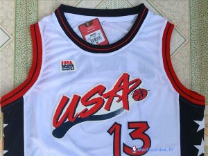 Maillot NBA Pas Cher USA 1996 Shaquille O'neal 13 Blanc