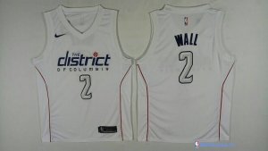 Maillot NBA Pas Cher Washington Wizards John Wall 2 Nike Blanc Ville 2017/18