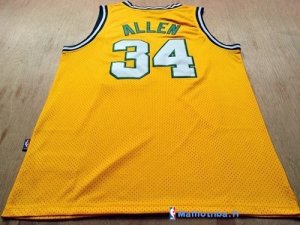 Maillot NBA Pas Cher Seattle Supersonics Ray Allen 34 Retro Jaune