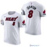 Maillot Manche Courte Miami Heat Tyler Johnson 8 Blanc 2017/18