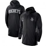 Houston Rockets Nike Heathered Black Authentic Showtime Therma Flex Performance Full-Zip Hoodie