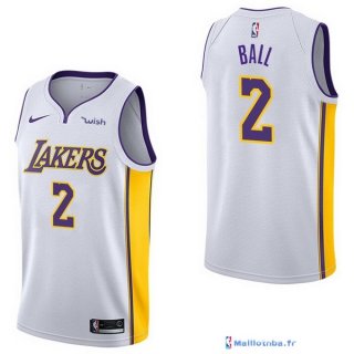 Maillot NBA Pas Cher Los Angeles Lakers Junior Lonzo Ball 2 Blanc 2017/18