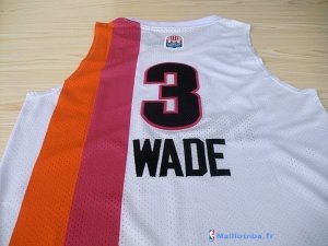 Maillot ABA Pas Cher Miami Heat Wade 3 Blanc