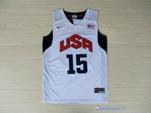 Maillot NBA Pas Cher USA 2012 Anthony 15 Blanc