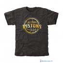 T-Shirt NBA Pas Cher Detroit Pistons Noir Or