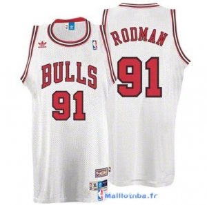 Maillot NBA Pas Cher Chicago Bulls Dennis Rodman 91 Blanc
