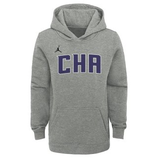 Charlotte Hornets Jordan Brand Heather Gray 2019/20 City Edition Club Pullover Hoodie