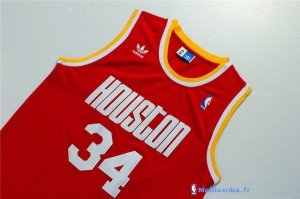 Maillot NBA Pas Cher Houston Rockets Hakeem Abdul Olajuwon 34 Rouge