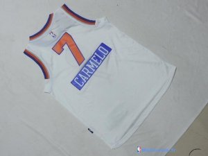 Maillot NBA Pas Cher New York Knicks Junior Carmelo 7 Blanc