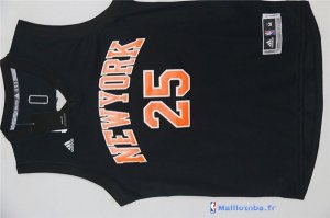 Maillot NBA Pas Cher New York Knicks Derrick Rose 25 Noir Orange