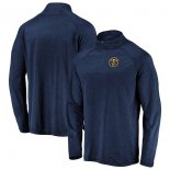 Denver Nuggets Fanatics Branded Navy Iconic Striated Raglan Quarter-Zip Pullover Jacket