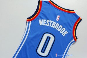 Maillot NBA Pas Cher Oklahoma City Thunder Femme Russell Westbrook 0 Bleu