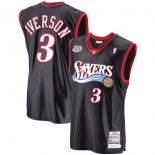 Philadelphia 76ers Allen Iverson Mitchell & Ness Black 2000-01 Hardwood Classics Authentic Player Jersey