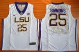 Maillot NCAA Pas Cher LSU Bobby Simmons 25 Blanc