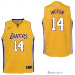 Maillot NBA Pas Cher Los Angeles Lakers Junior Brandon Ingram 14 Jaune Icon 2017/18