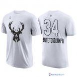 Maillot Manche Courte All Star 2018 Giannis Antetokounmpo 34 Blanc